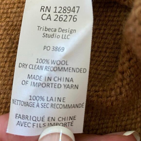 Nili Lotan Gloria Lace Up Wool Sweater Women's XS cognac Brown Minimal neutral - Picture 3 of 8